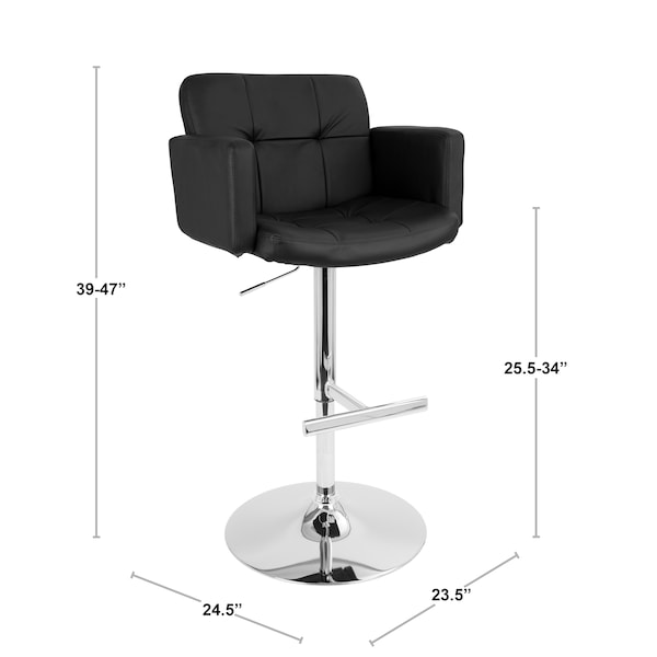 Stout Adjustable Swivel Barstool And White Faux Leather